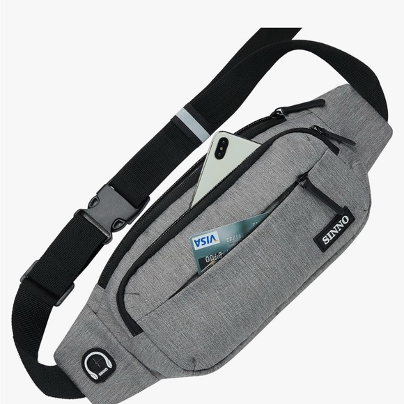 EUC Gray Belt Bag with Adjustable Strap and Zipper, worn once - Picture 1 of 5